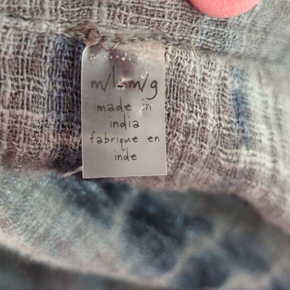 Free People FP One Sasha Tie Dye green Kimono M / L Boho Ruffle Hem Open Front - Picture 10 of 13